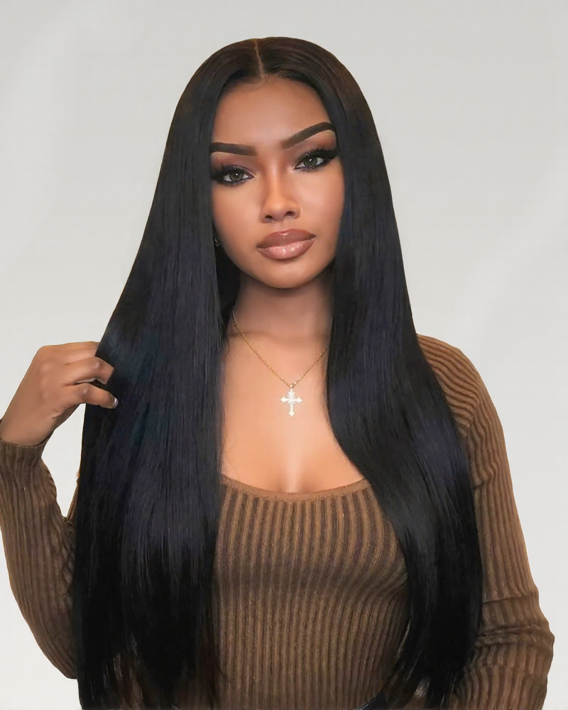 Arabella 13x4/6x5 Lace Silky Straight Wig Pre-cut Lace Natural Black Beginner Friendly