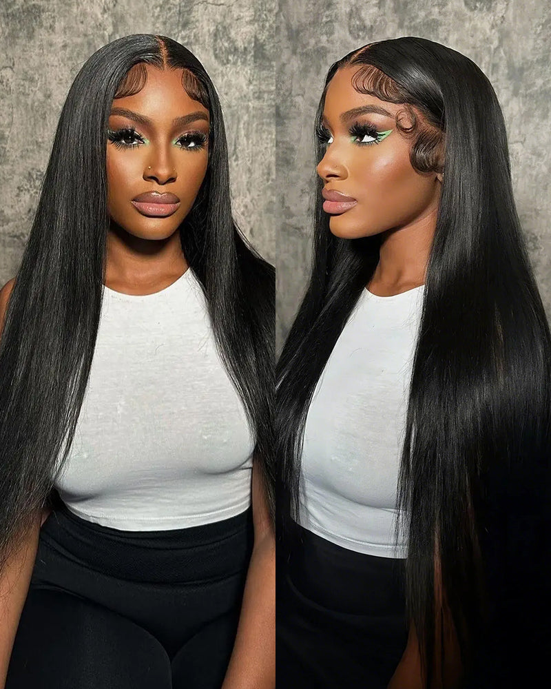 【30" Super Sale】Minimalist Series Glueless 6x5 Pre-Cut Lace Natural Black and Dark Brown Colored Body Wave/Straight Human Hair Wigs