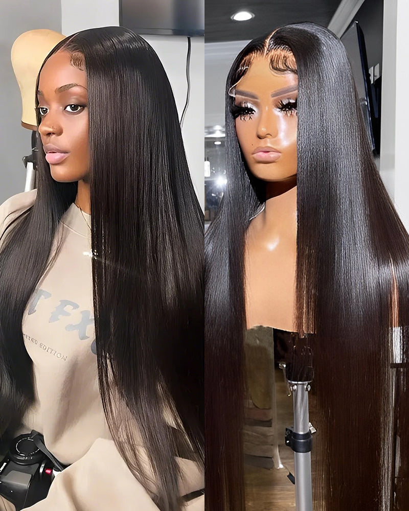 Arabella 【30" Super Sale】 13x4 Pre-All Glueless Natural Black Silky Straight/Body Wave Wig Invisible Knots Realistic Hairline