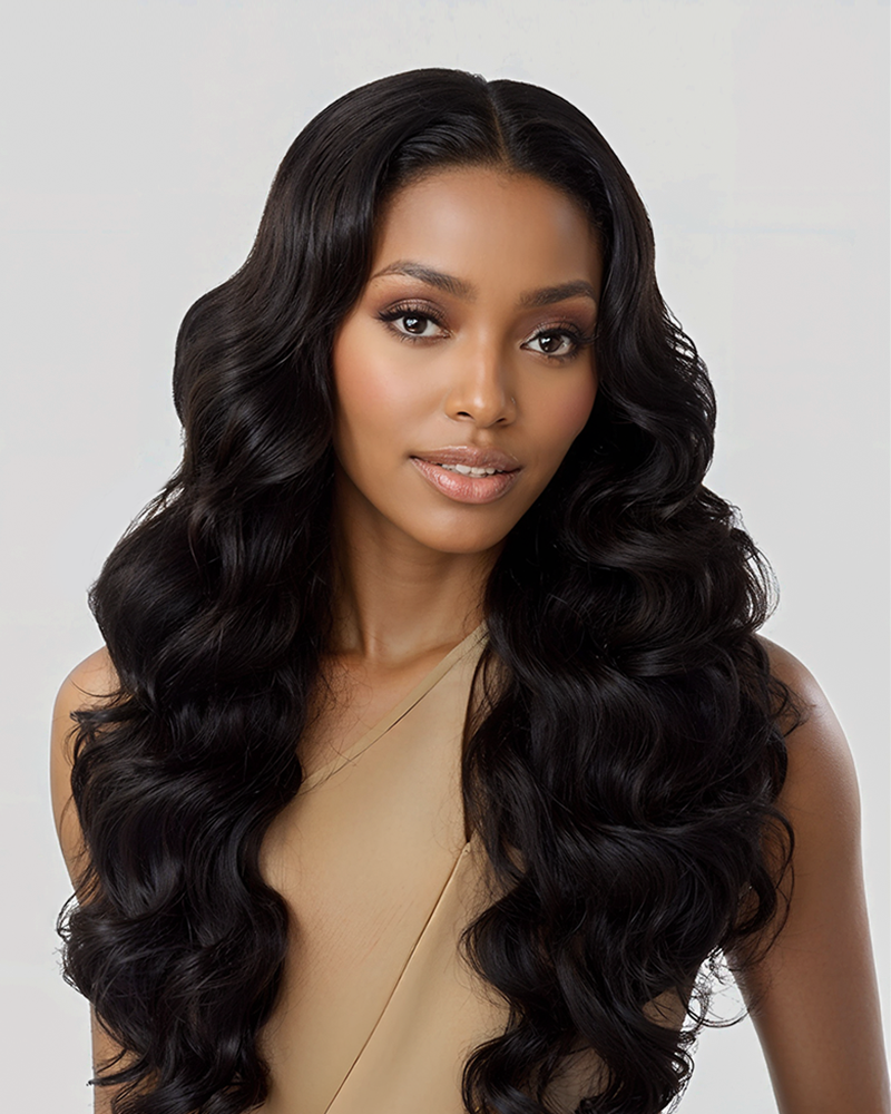 12"=$81 | Arabella 360 Full Lace Glueless Body Wave Wig Invisi Drawstring Natural Black Pull & Go