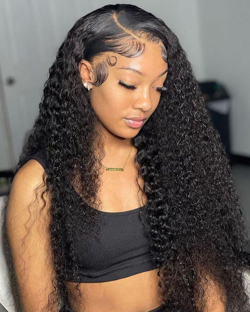 Arabella 360 Full Lace Glueless Jerry Curly Wig Invisi Drawstring Natural Black Pull & Go