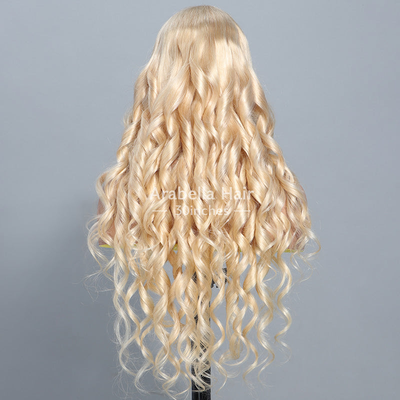 613 Blonde Glueless 3x2 Lace Wig Body Wave Color Wigs With Bangs High Quality 100% Human Remy Hair