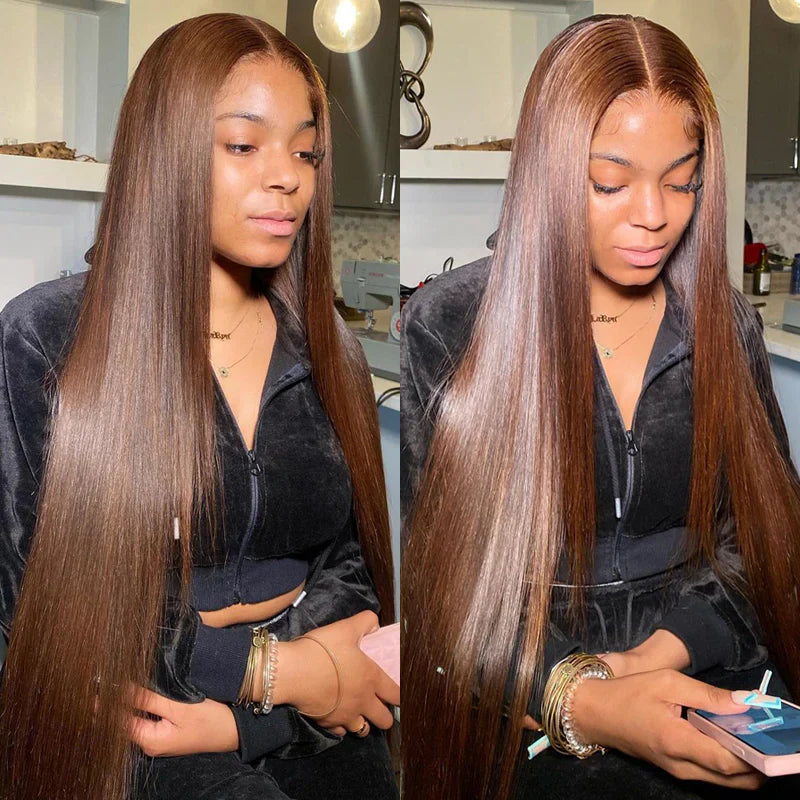 Arabella 【30" Super Sale】 Minimalist Color Series 13x4 Lace Front Pre-Bleached Knots Blonde and Brown Highlight Colored Body Wave/Straight Human Hair Wig