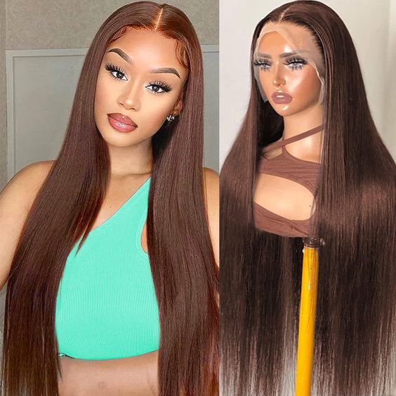 Arabella 6x5 Invisible Knots Glueless Chocolate Brown Straight Wig Pre-cut Lace Beginner Friendly