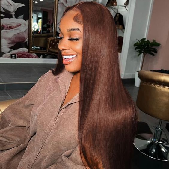Arabella 6x5/13x4 Lace Glueless Chocolate Brown Straight Wig Pre-cut Lace Beginner Friendly