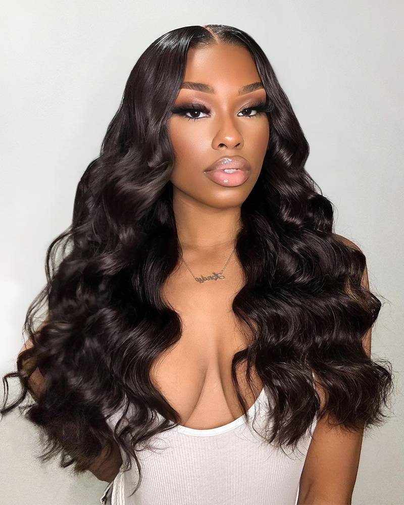 28" = $175 | Arabella 4x4 Lace Closure Loose Deep Wave Wig Realistic Hairline Natural Black 100% Human Hair Wig