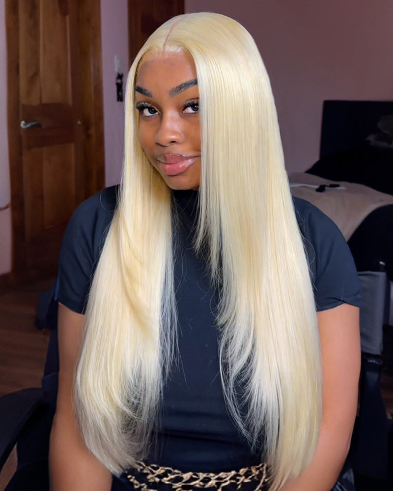 Arabella 13x6 Three-Go™ 613 Blonde Glueless Wig Silky Straight With Drawstring 100% Human Hair Wig