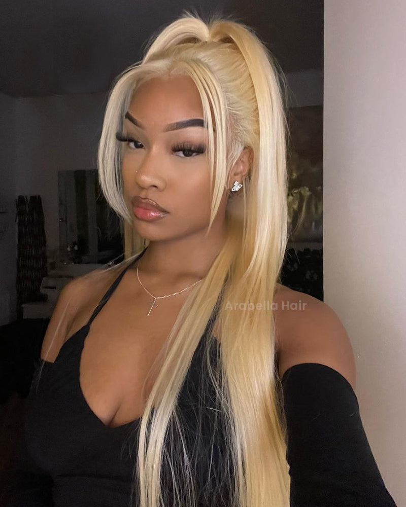 Arabella 【30" Super Sale】 6x5 invisible knots & 13x4 Frontal Lace 613 Blonde Straight Wig Invisible Knots