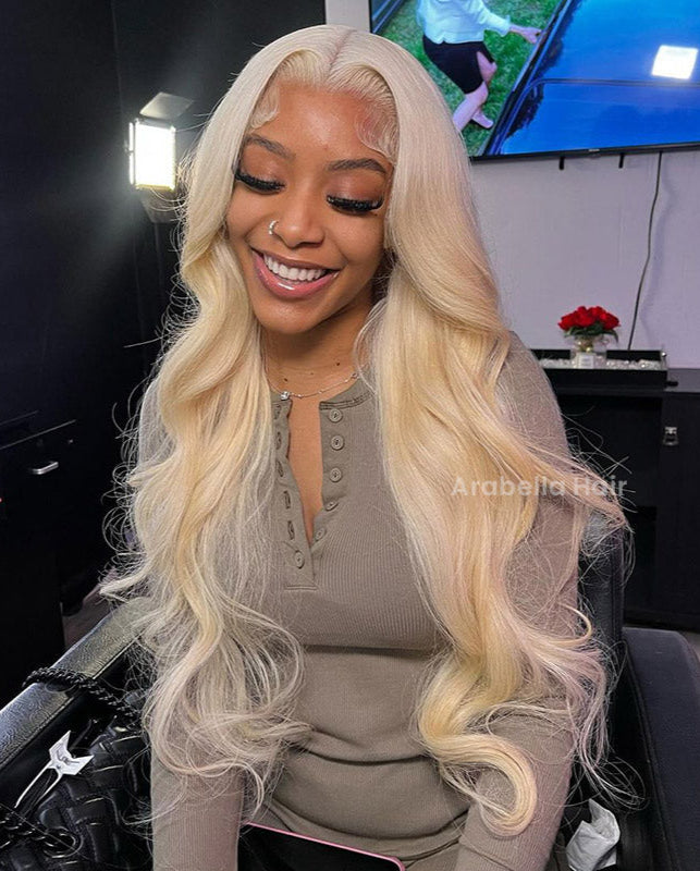 Arabella 6x5 invisible knots Glueless 613 Blonde Silky Straight Wig Pre-cut Lace Beginner Friendly