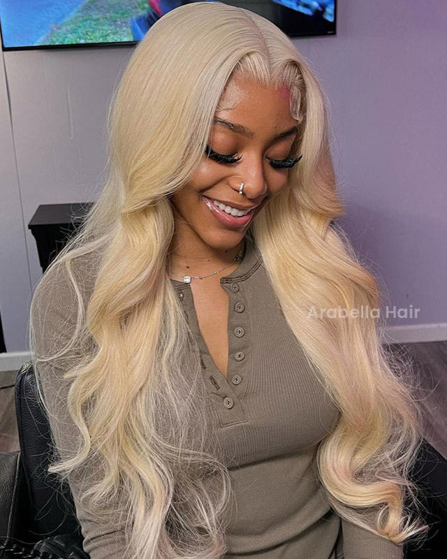 Arabella 6x5 invisible knots Glueless 613 Blonde Silky Straight Wig Pre-cut Lace Beginner Friendly