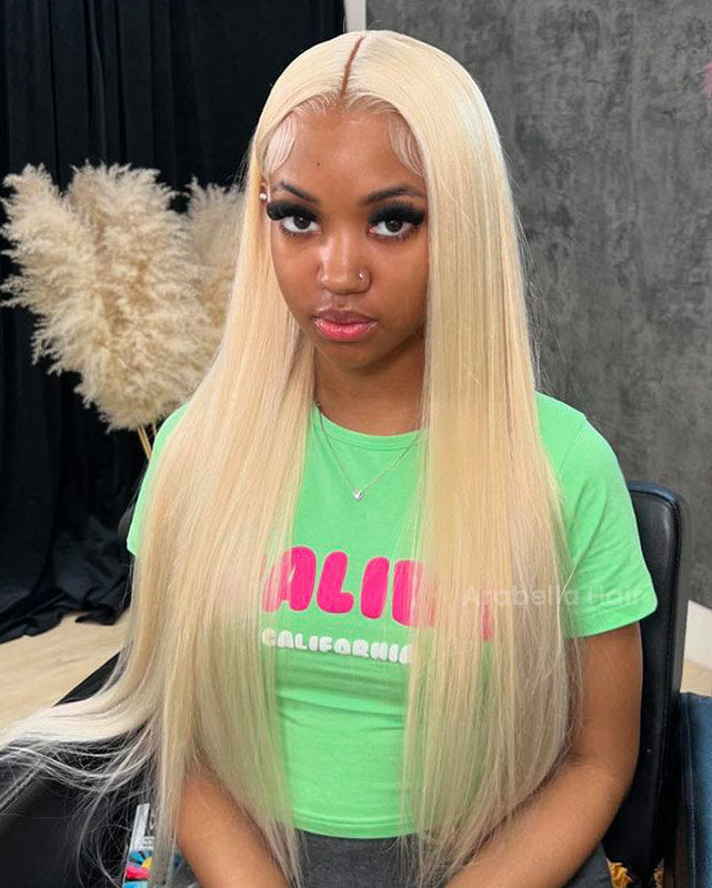 Arabella 6x5 invisible knots Glueless 613 Blonde Silky Straight Wig Pre-cut Lace Beginner Friendly