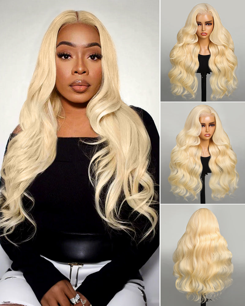 Arabella 6x5 invisible knots Glueless 613 Blonde Silky Straight Wig Pre-cut Lace Beginner Friendly