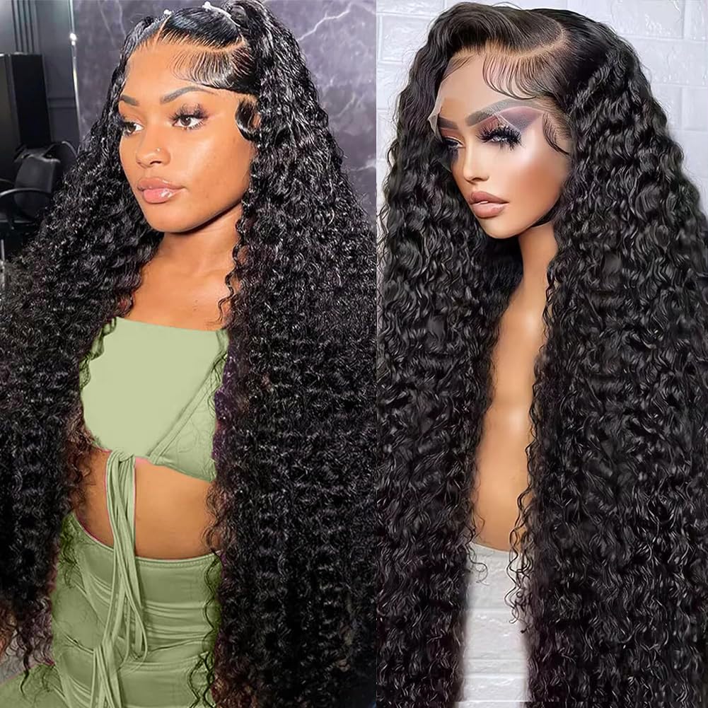 22" = $144 | Arabella 13x4 Frontal Lace Jerry Curly Wig Invisible Knots Natural Black Realistic Hairline