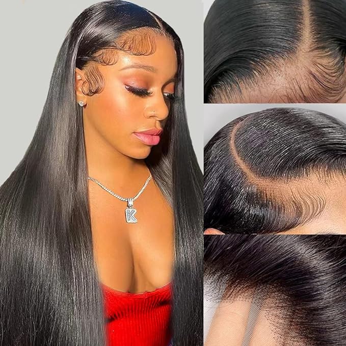 Arabella 6x5 invisible knots Glueless Silky Straight Wig Pre-cut Lace Natural Black Beginner Friendly