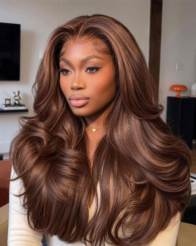 【$299 = 2 WIGS】Arabella 13x6 Three-Go™ Chocolate Brown Glueless Wig Body Wave With Drawstring 100% Human Hair Wig