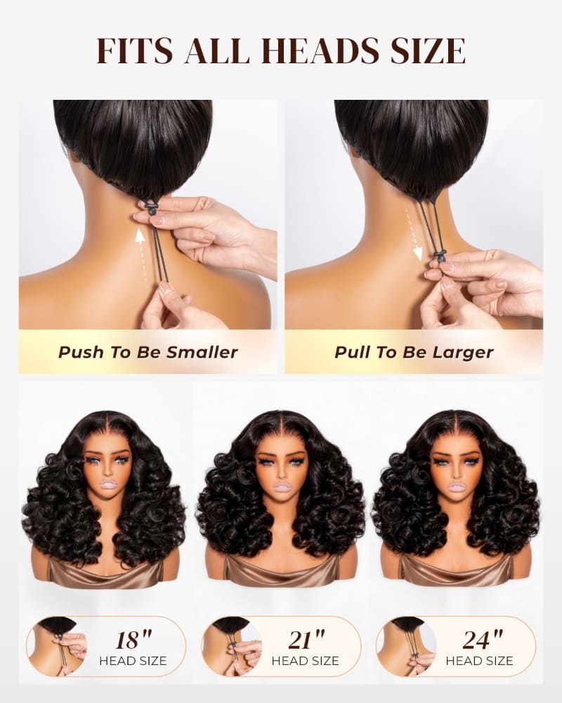 Arabella Zerowear™ Invisible HD Lace Glueless Wig 13x6 Lace Natural Black Bouncy Curl Wig 100% Human Hair