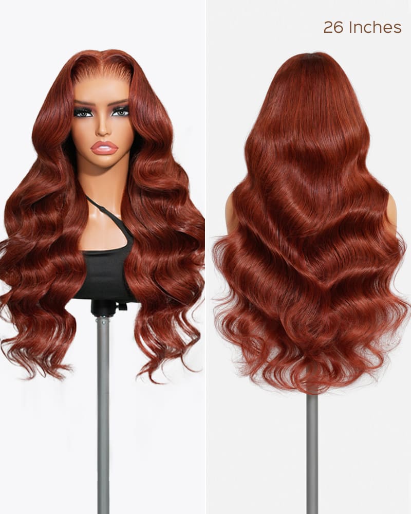 dark auburn loose body wave wigs