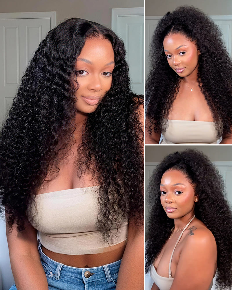 Arabella 13x6 Three-Go™ Ombre Highlight Honey Blonde Glueless Wig Jerry Curly with Burmese Curly With Drawstring 100% Human Hair Wig