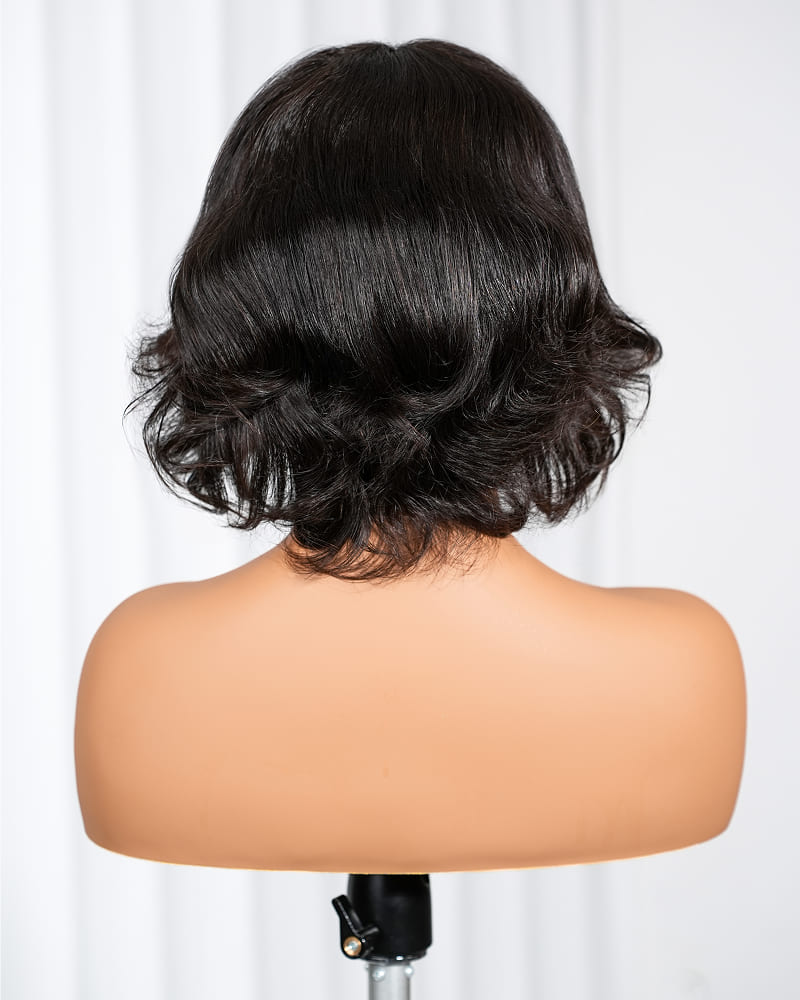 【BOGO】Arabella T-Part Lace Body Wave Bob Wig Natural Black Clip Easy Wear & Go