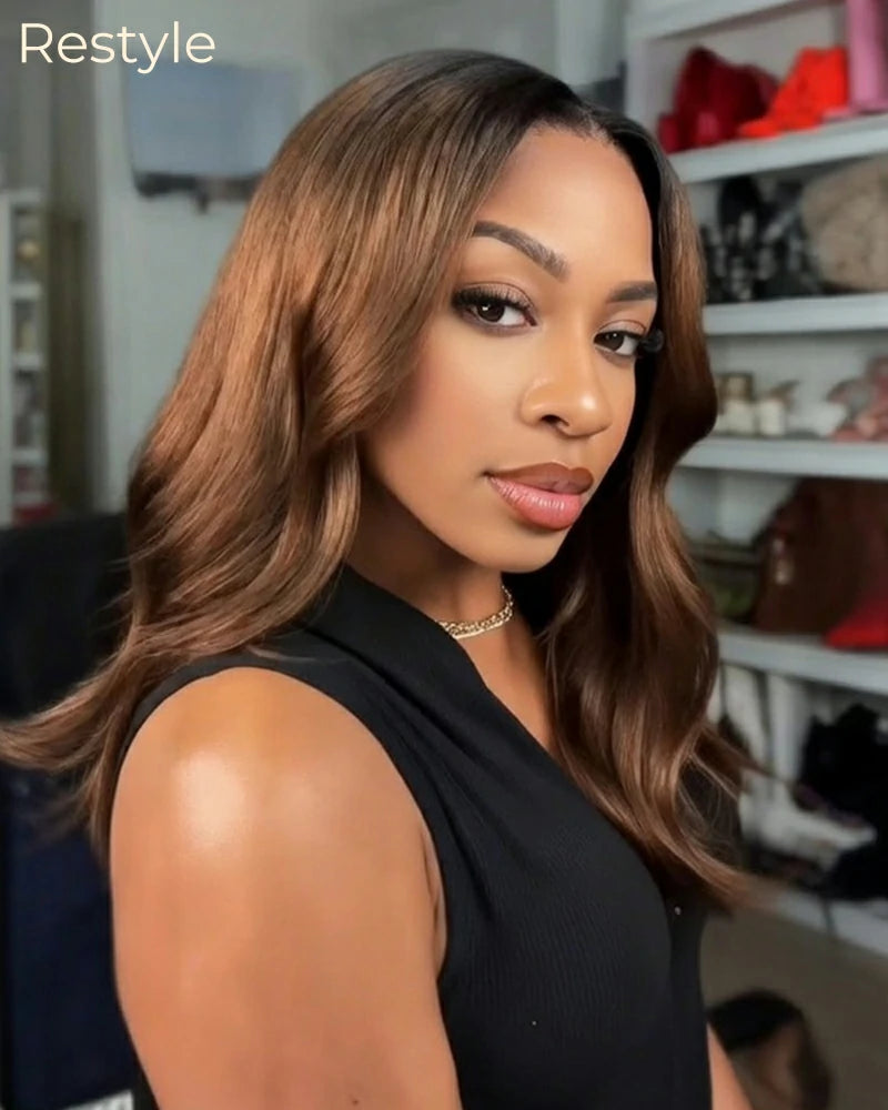 Arabella 13x6 Three-Go™ 250% Density Chocolate Brown Glueless Wig Straight Bob Wig With Drawstring