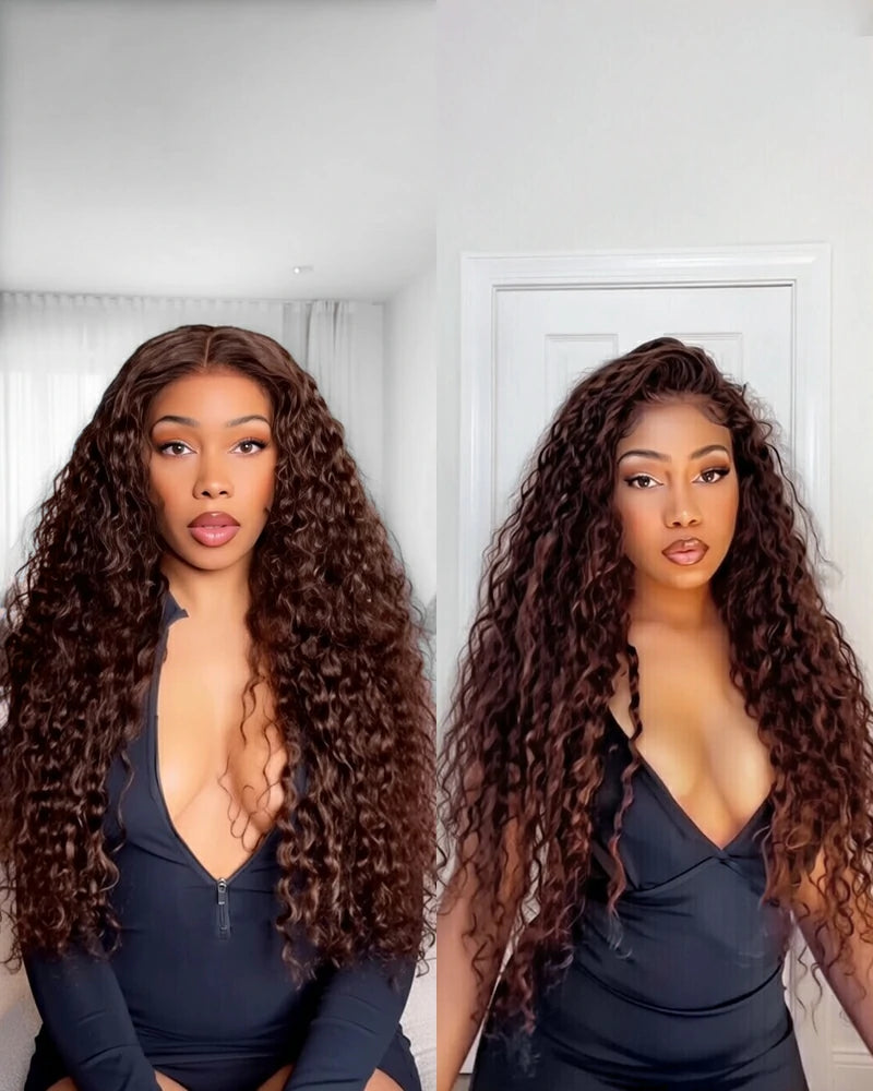 Arabella 13x6 Three-Go™ Glueless Wig Chocolate Brown Burmese Curly With Drawstring