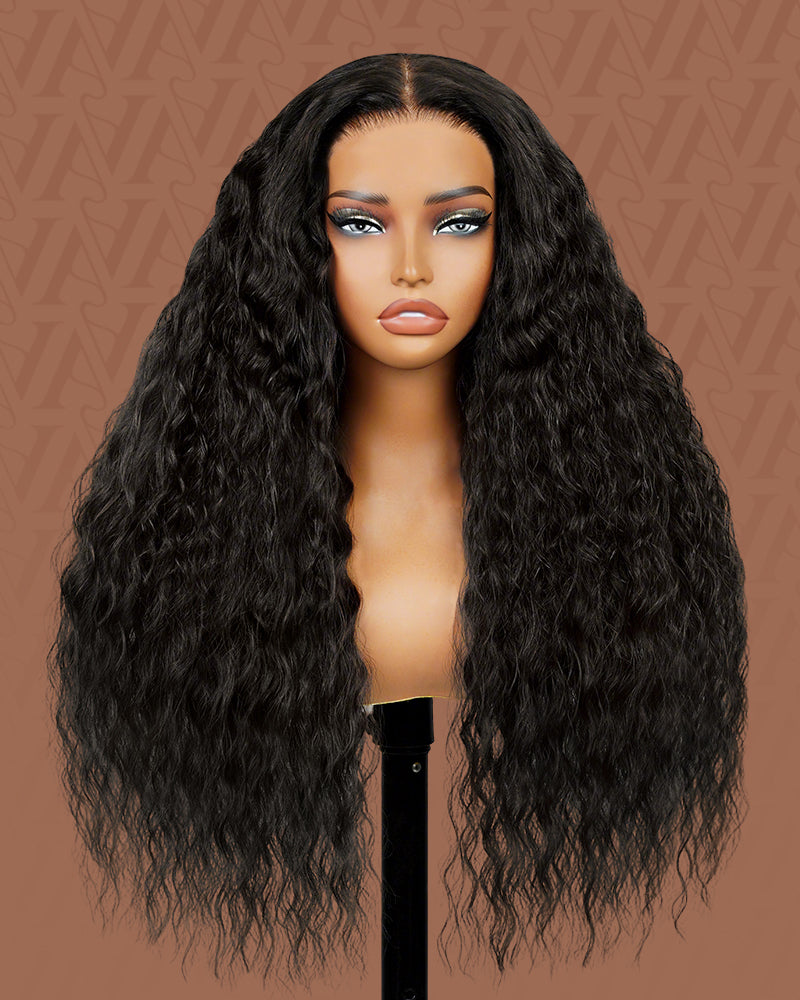 Arabella 13x6 Three-Go™ Glueless Extra Long Wig Bohemian Curl With Drawstring Natural Black 100% Human Hair Wig