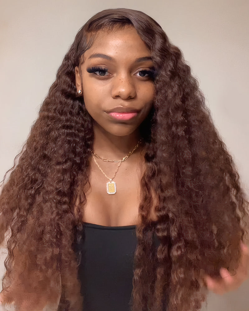Pure-Luxe™ Water Wave Natural Black Pre-Cut 13x6 Lace Ultra-Dense Glueless Human Hair Wig