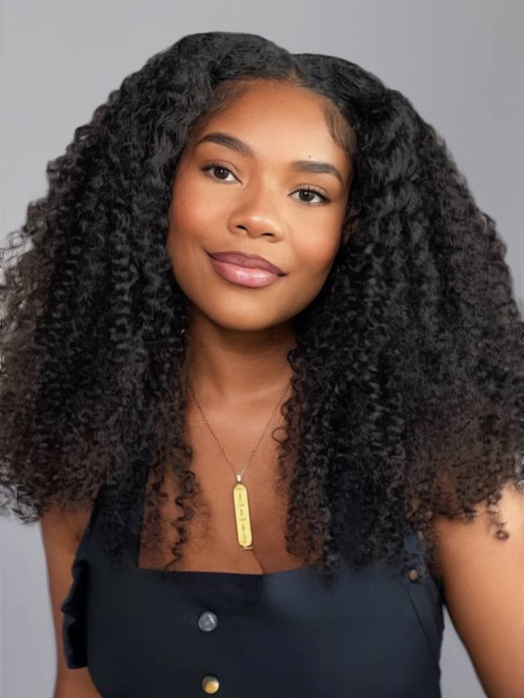 【Bogo Sale】Limited Design Special Jerry Curl Long Bob Natural Black 6x5 Lace Double Drawn Human Hair Wigs