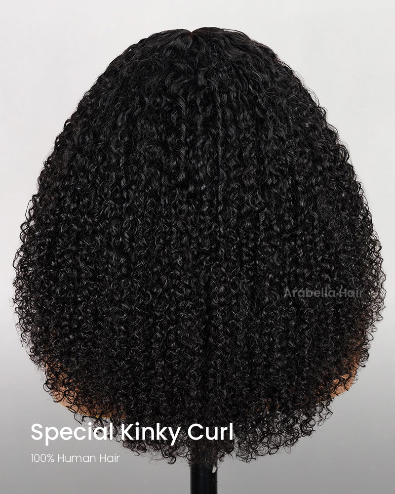 【Bogo Sale】Limited Design Special Jerry Curl Long Bob Natural Black 6x5 Lace Double Drawn Human Hair Wigs