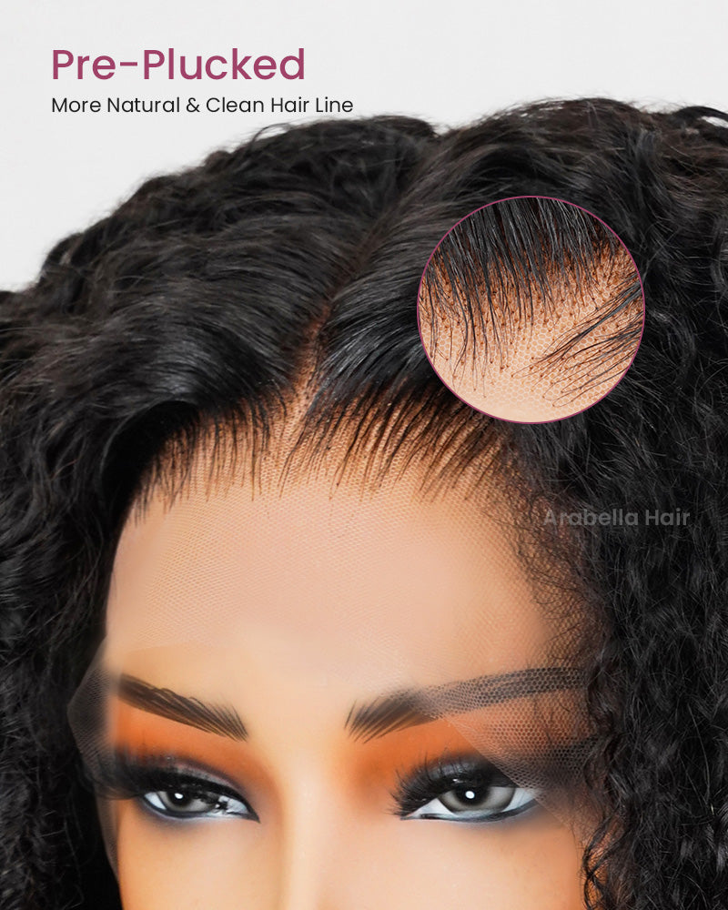 【Bogo Sale】Limited Design Special Jerry Curl Long Bob Natural Black 6x5 Lace Double Drawn Human Hair Wigs
