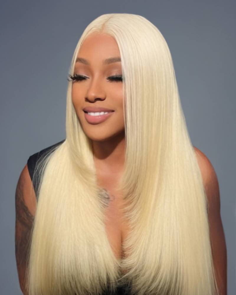 Arabella 6x5 invisible knots Glueless 613 Blonde Silky Straight Bob Wig Pre-cut Lace Beginner Friendly