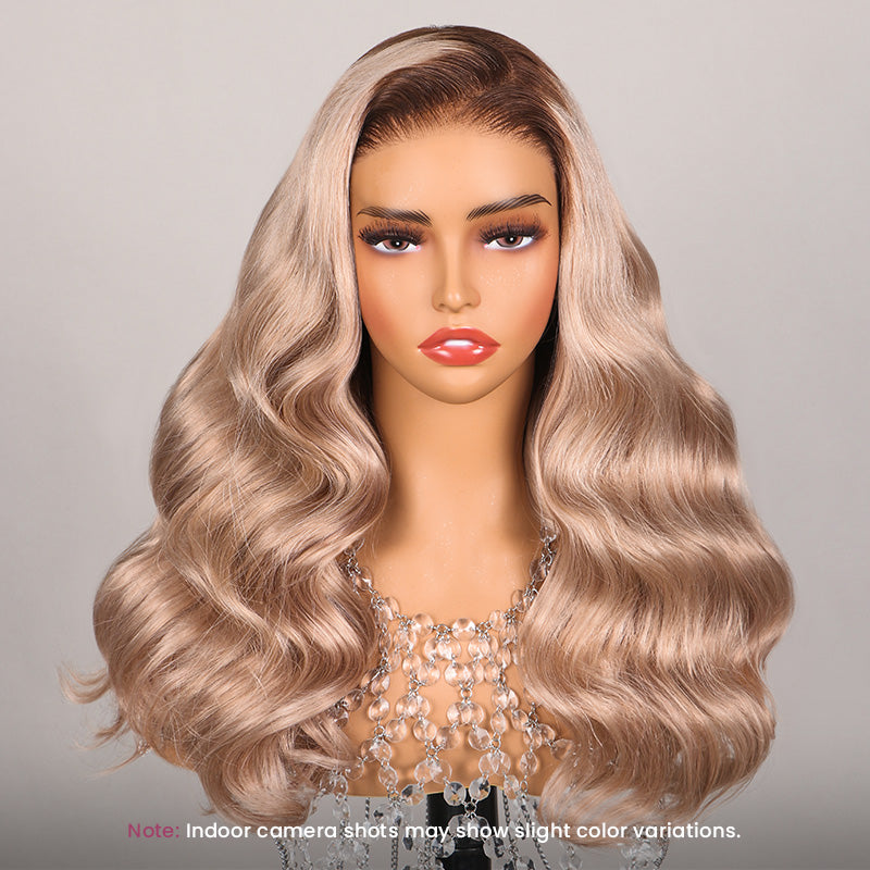 Arabella 6x5 invisible knots Glueless Ash Blonde Ombre Colored Wig Straight Bob Wig Pre-cut Lace Beginner Friendly