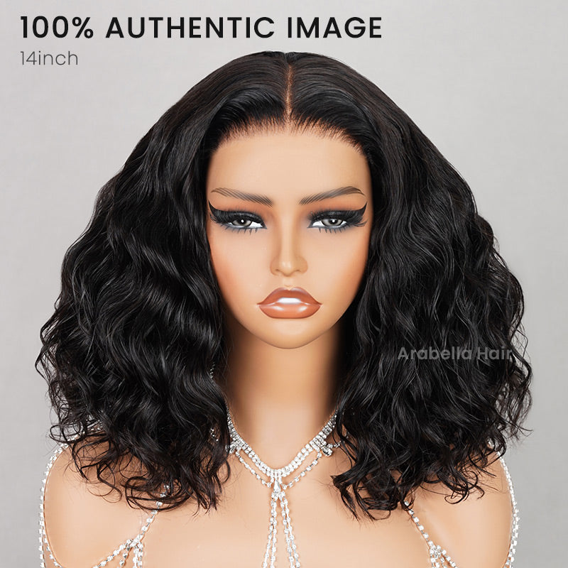 Arabella 6x5 invisible knots Glueless Deep Wave Wig Pre-cut Lace Natural Black Beginner Friendly