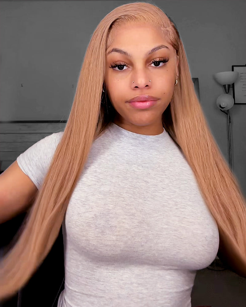 Arabella 13x6 Three-Go™ Milk Tea Brown Glueless Wig Silky Straight With Drawstring 100% Human Hair Wig