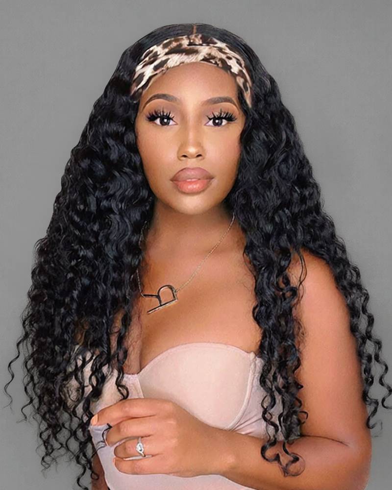 20"=$96 | Arabella Machine Made Natural Black Water Wave Wig For Beginners 100% Human Hair Wig