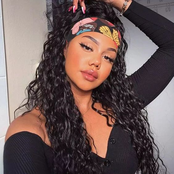 20"=$96 | Arabella Machine Made Natural Black Water Wave Wig For Beginners 100% Human Hair Wig