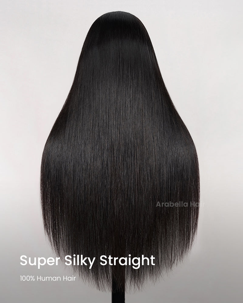 Arabella 3 In 1 Half Wig Glueless Silky Straight Wig Invisi Drawstring Natural Black Endless Protective Styles