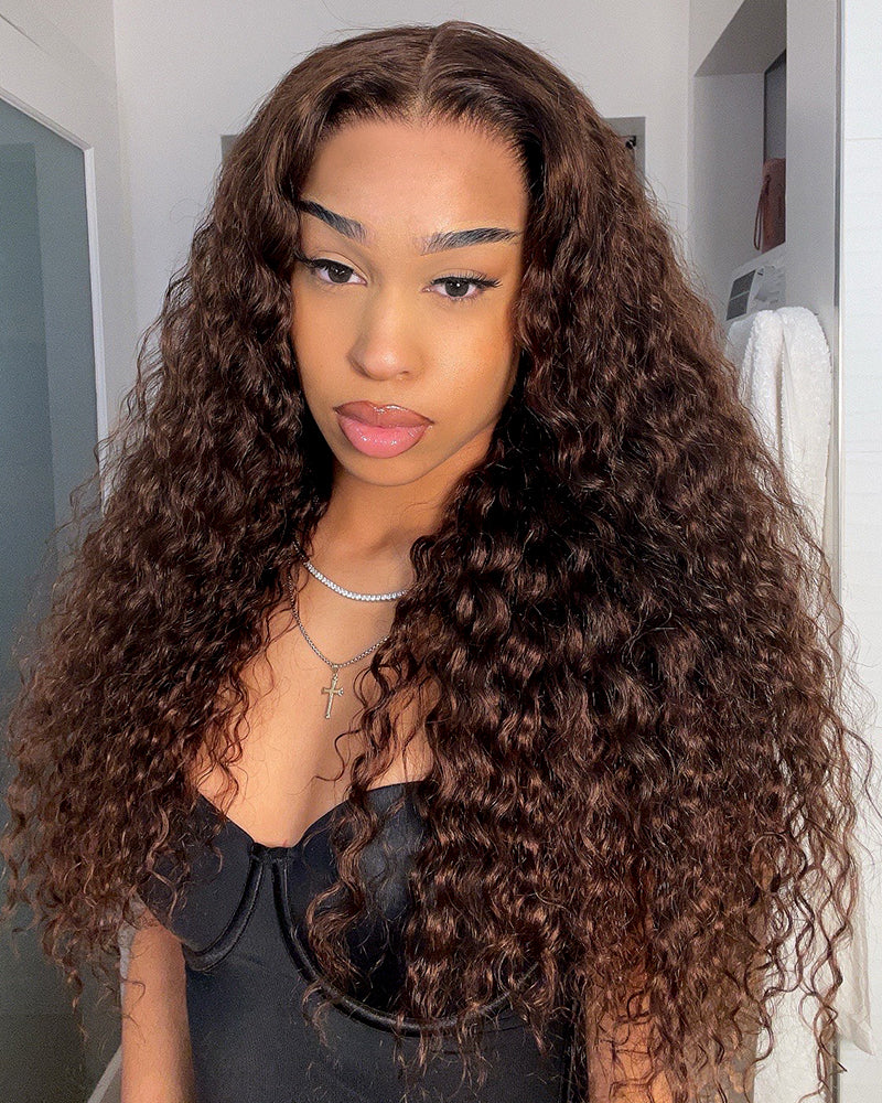 【Extra Long Wigs Sale】Arabella 13x6 Three-Go™ Glueless Wig Water Wave With Drawstring Natural Black 100% Human Hair Wig