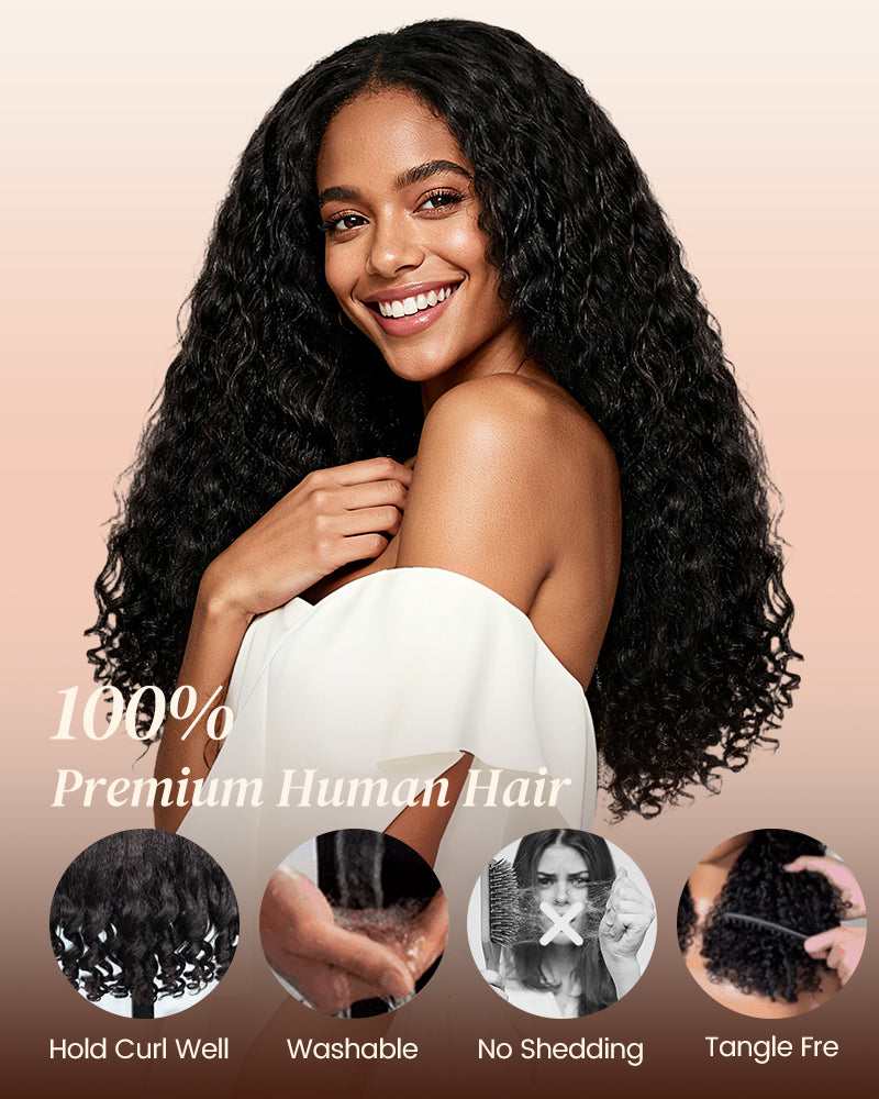 Water Wave With Finger Coil Ends Wig