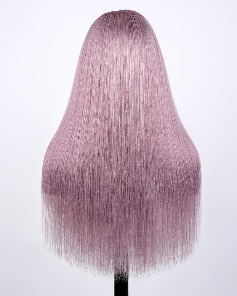 000Arabella 13x6 Three-Go™ Ash Purple Glueless Wig Silky Straight With Drawstring 100% Human Hair Wig