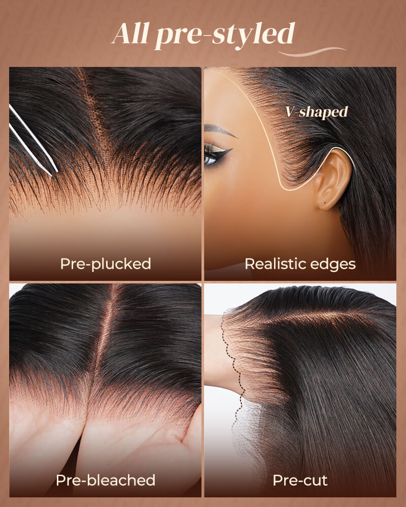 Pure-Luxe™ Body Wave Natural Black Easy Wear Glueless 13x6 Ultra-Dense Human Hair Wig Pre-Cut Lace