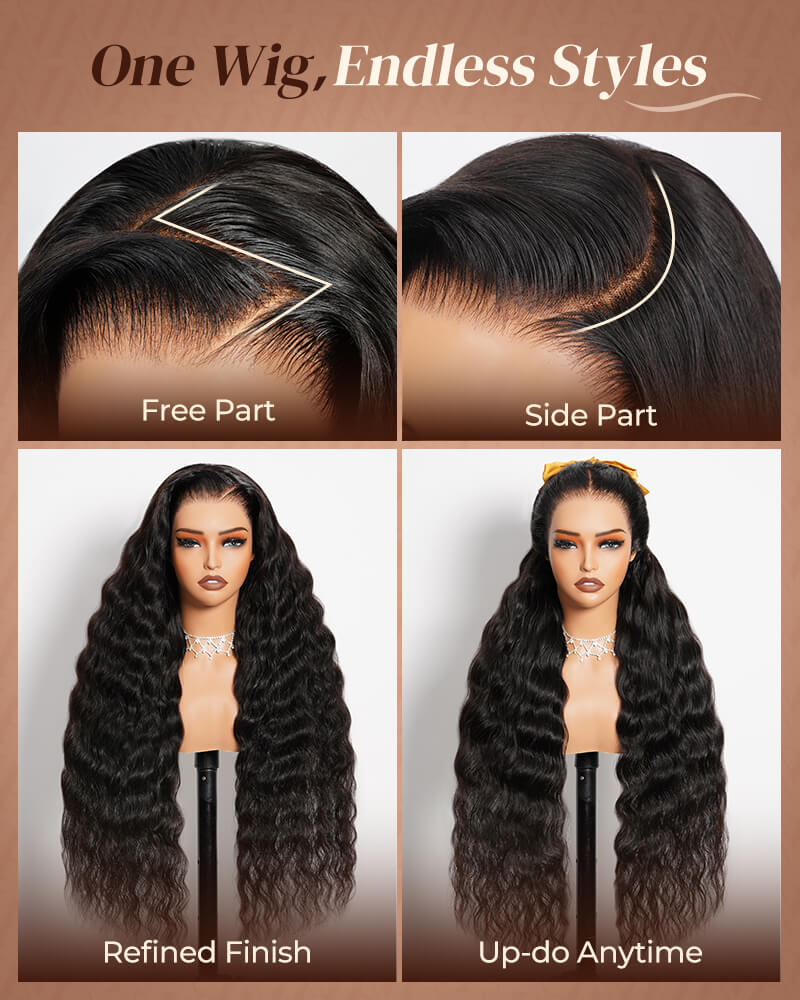 Pure-Luxe™ Loose Wave Natural Black Easy Wear Glueless 13x6 Ultra-Dense Human Hair Wig Pre-Cut Lace