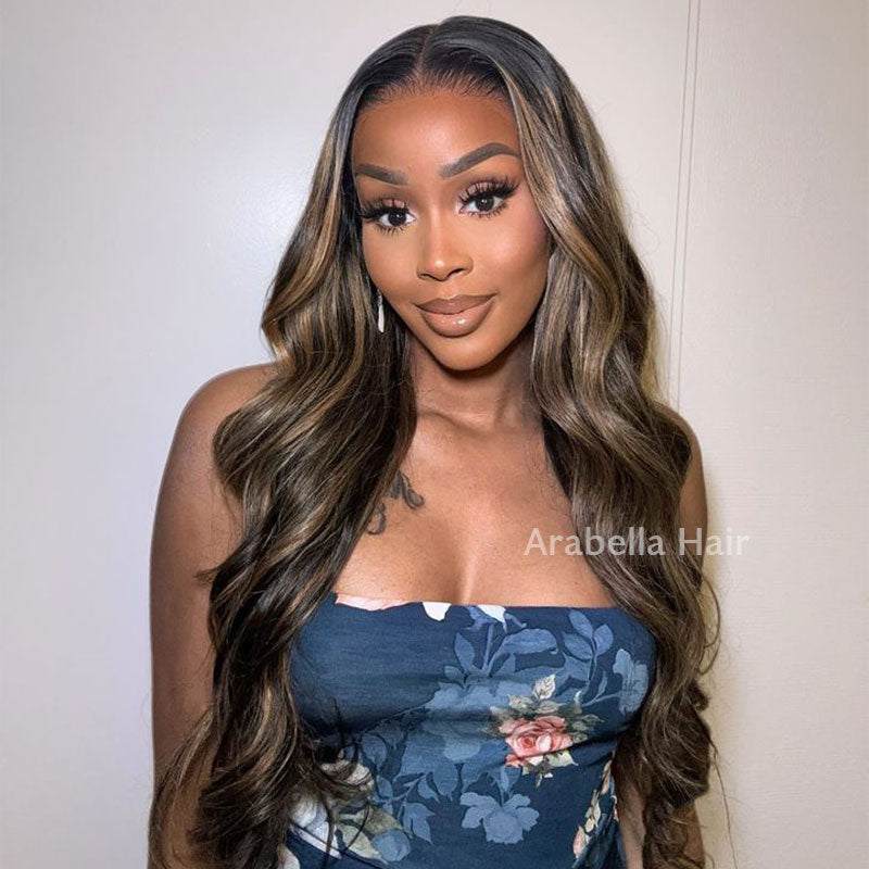 000Arabella Balayage Highlights Color Body Wave 6x5 Pre-Cut Lace Front Glueless Human Hair Wig