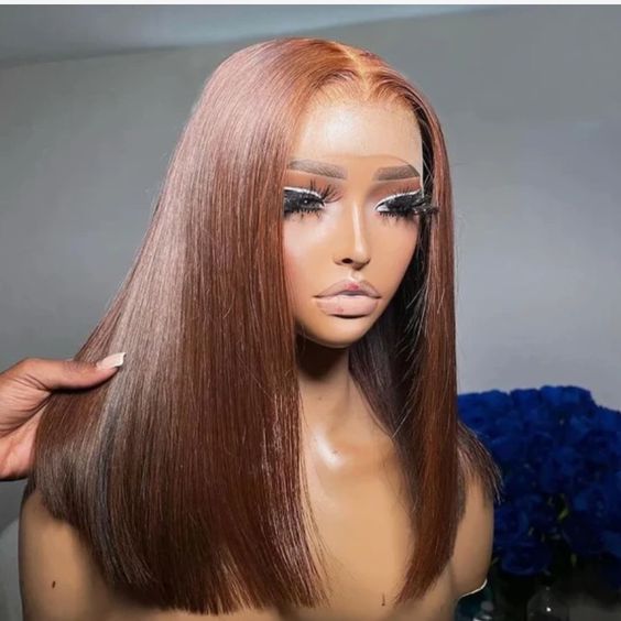 Arabella 13x4 lace Chocolate Brown Straight Bob Wig Pre-cut Lace Beginner Friendly