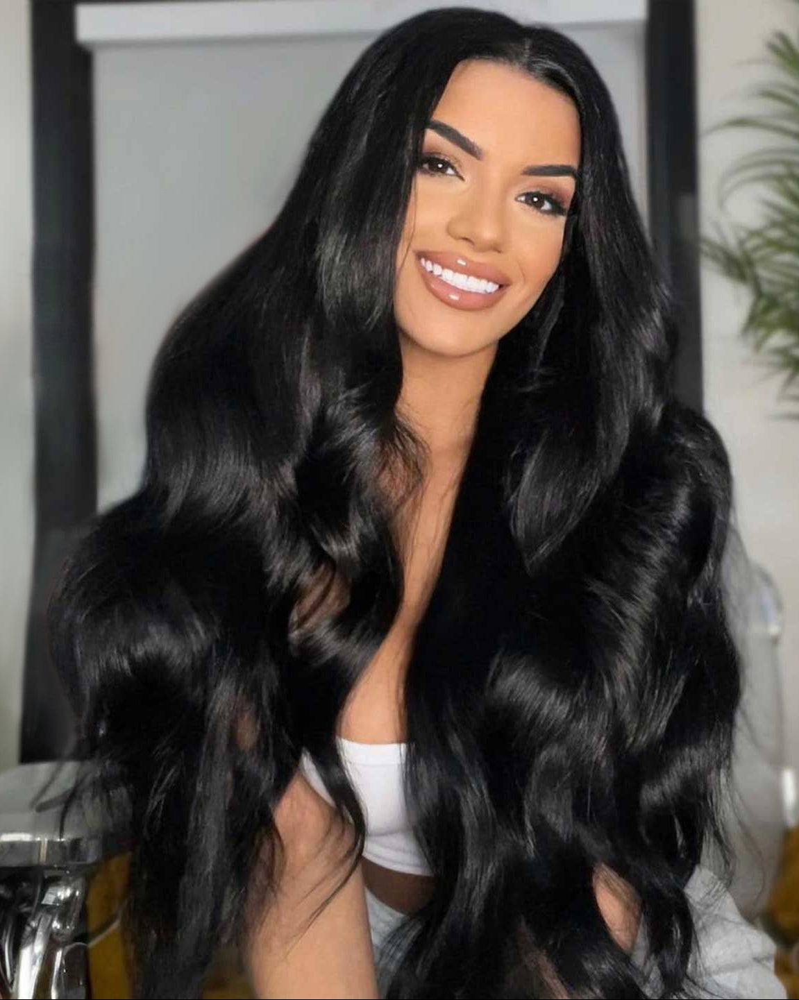 Arabella 13x4 Frontal Lace Body Wave Wig Invisible Knots Natural Black Realistic Hairline
