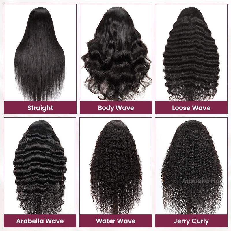 【30" Super Sale】Minimalist Series Glueless 13x4 Lace Front Pre-Bleached Knots Natural Black Body Wave/Straight/Curly Human Hair Wig