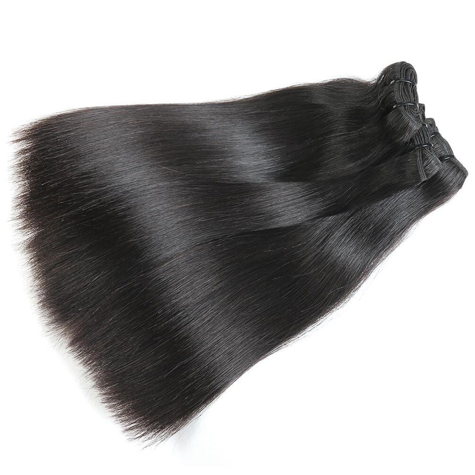 15A Mink Hair Double Drawn Raw Virgin Human Hair Weaves Straight Hair 3 Bundles with Frontal Closure - arabellahair.com