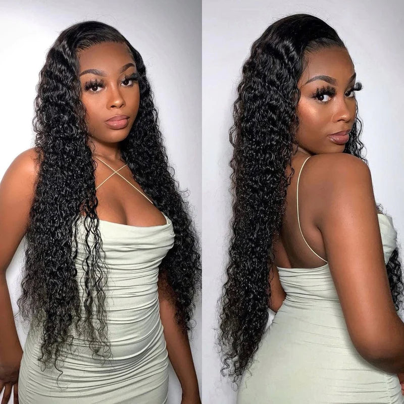 Collage of Model Wearing Kindy Curly Long Wig