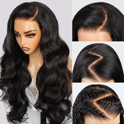 Easy-Wear Body Wave Glueless 13x4 Lace Wig Breathable Cap &amp; Bleached Knots Human Hair