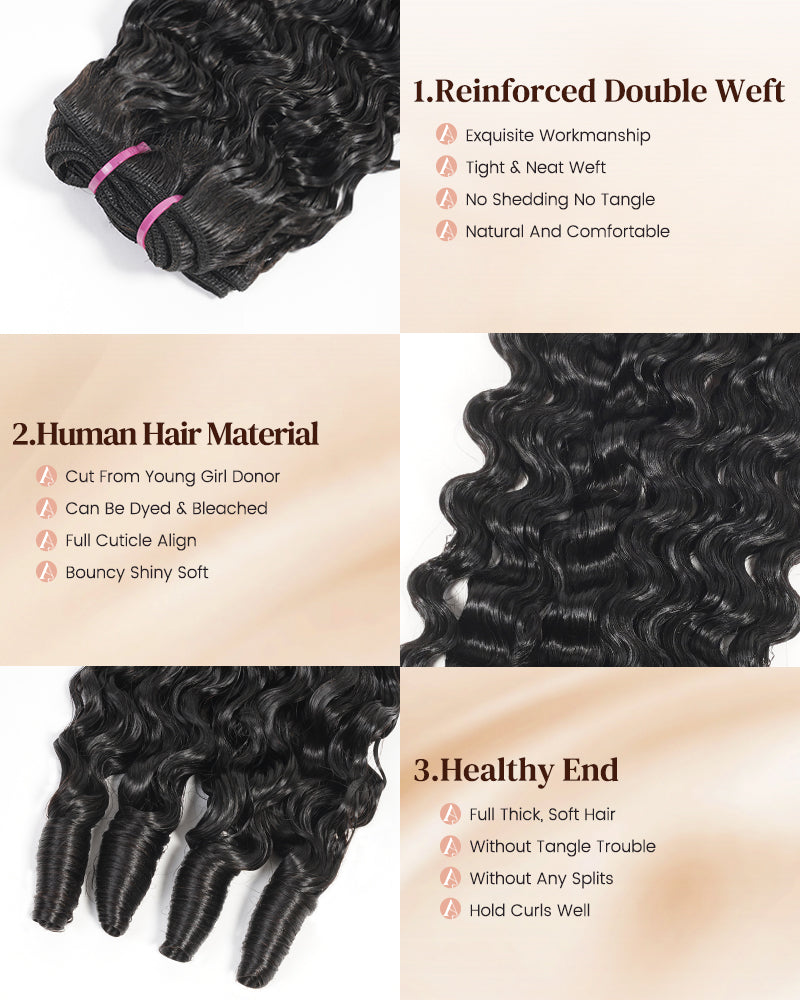 Arabella 12A Jerry Curly with Burmese Curly 3 Bundles Human Hair Weft Natural Color Unprocessed Virgin Hair Weave